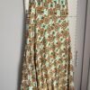 Bronze and turquoise patterned Ankara halter-neck long dress
